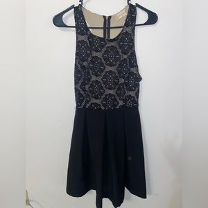 Altar’d State Black Lace Nude Top Dress Zipper Back Size Medium